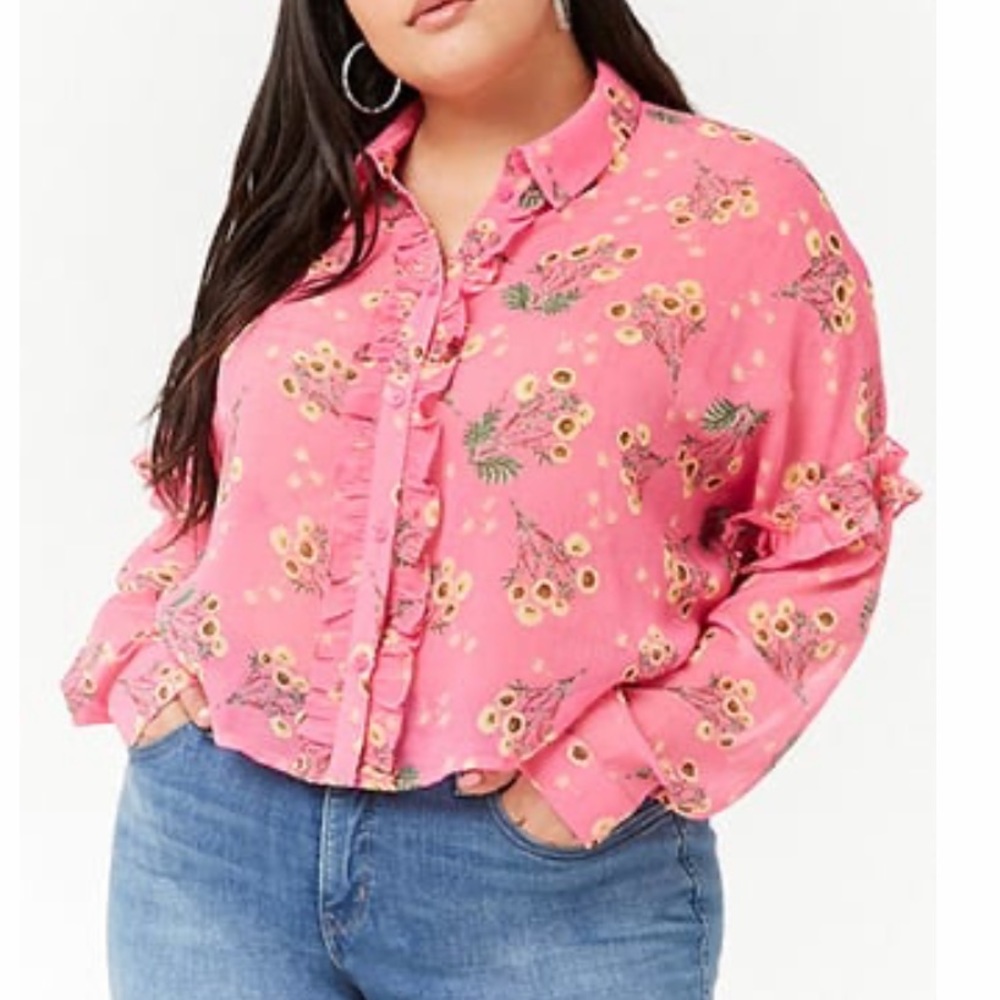 Sunflower hot pink f21 blouse